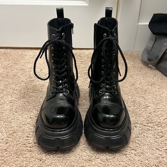 JEFFREY CAMPBELL Leather Platform Boots - Picture 2 of 6